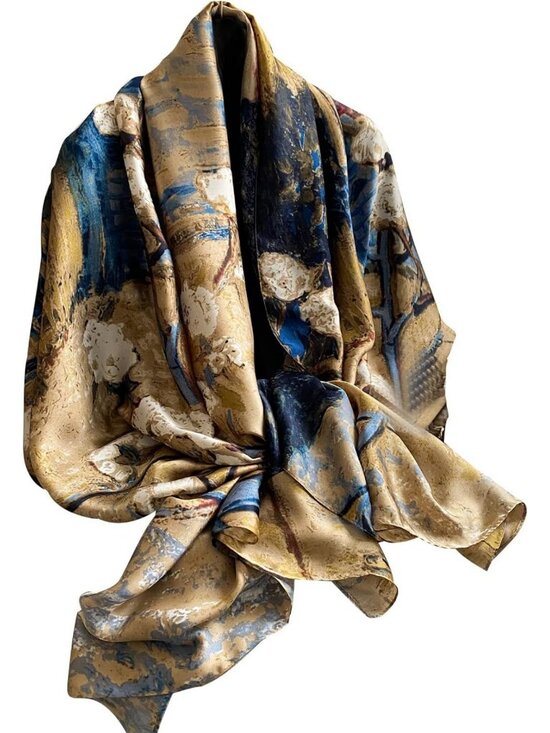 Accessories - Luxury 100% Mulberry Silk Scarf - Long Lightweight Satin Wrap for Women